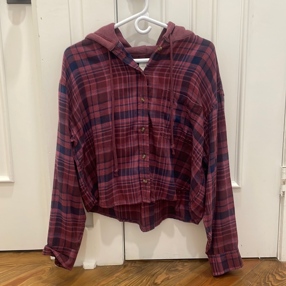 American eagle flannel w/ hoodie